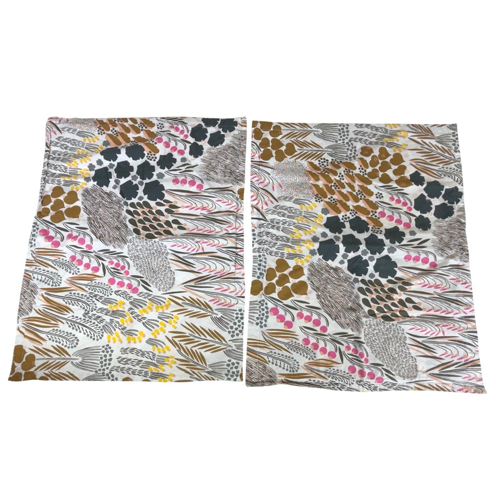 Marimekko Pillow Sham Set of 2 Standard Pieni Letto Floral Botanical Cotton READ